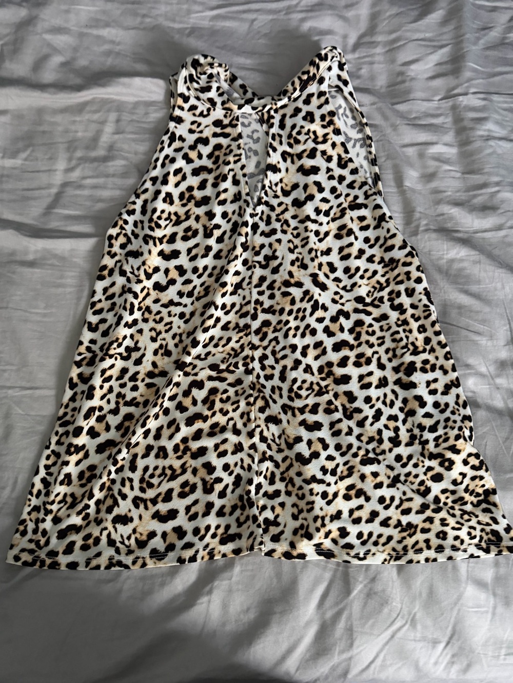 Banana Republic Leopard Print Halter Top Size S Tie Neck Animal Print